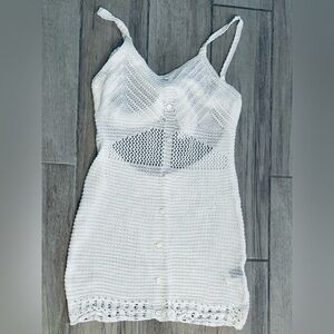 White Knit Sleeveless Dress